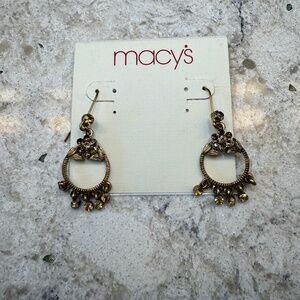 Macy's gold coloring chandelier earrings beautiful